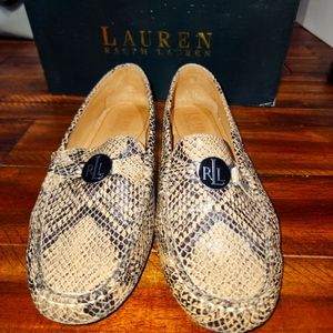 Ralph Lauren Carley Python embossed Loafers